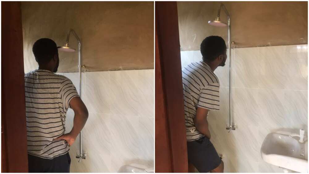 Man shares photos of 700k apartment in Ibadan, see how the bathroom looks