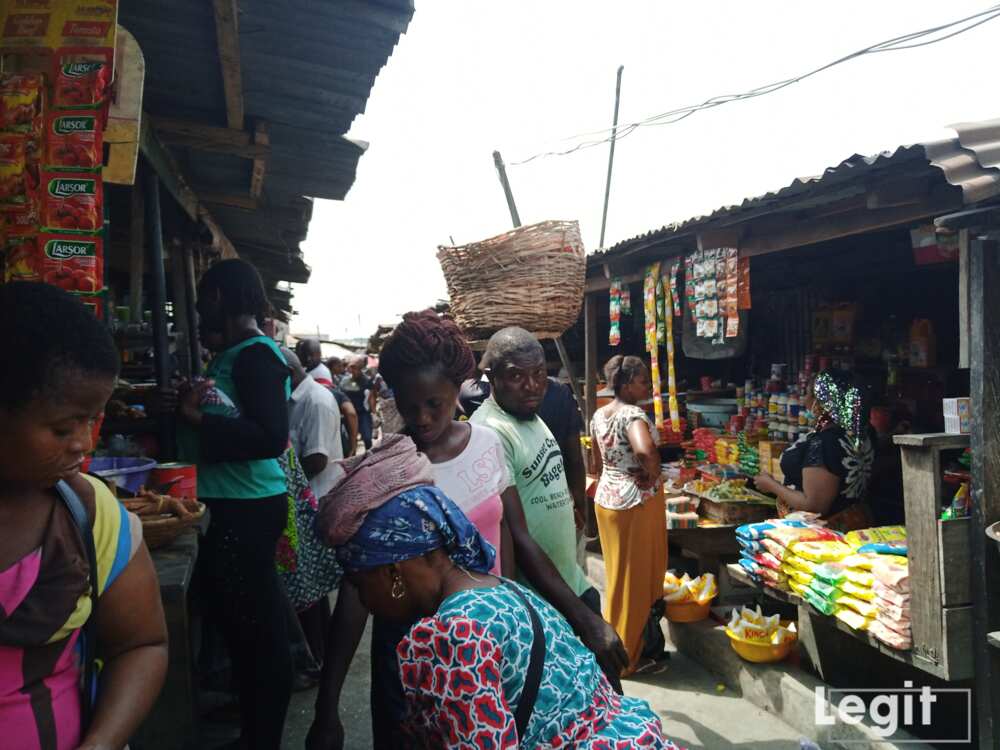 The market is always busy yet sellers decry poor sales in recent times. Photo credit: Esther Odili