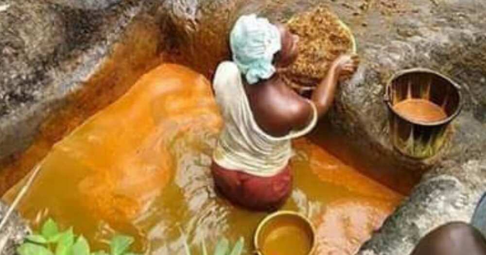 Photo of a Nigerian lady processing palm oil locally sparks outrage on social media