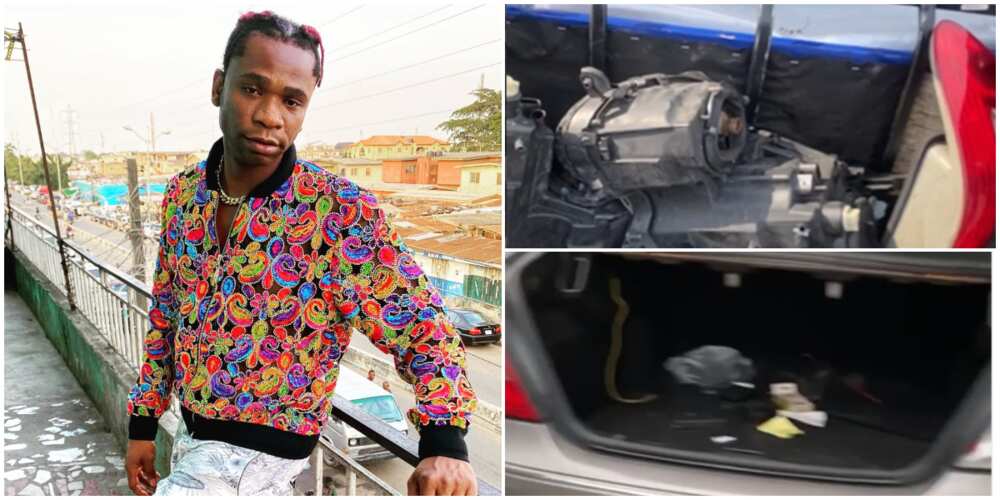 Speed Darlington's car looted.