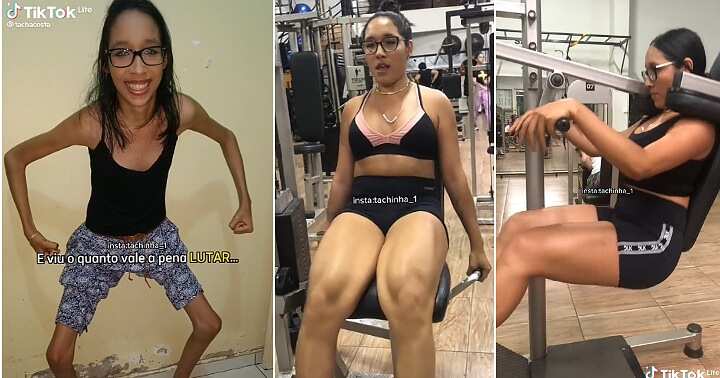 Lady shows off body transformation