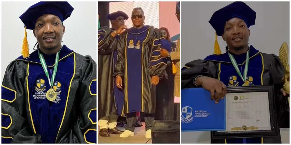 Dr Goya Menor: Singer shares photos, video as he bags honorary doctorate degree, fans react