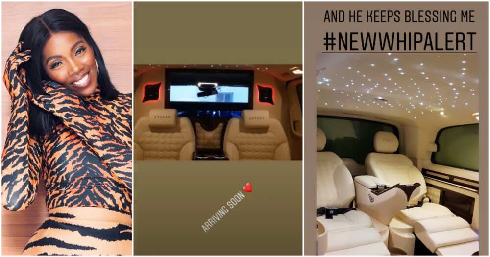Tiwa Savage shows off newly acquired state-of-the-art car
