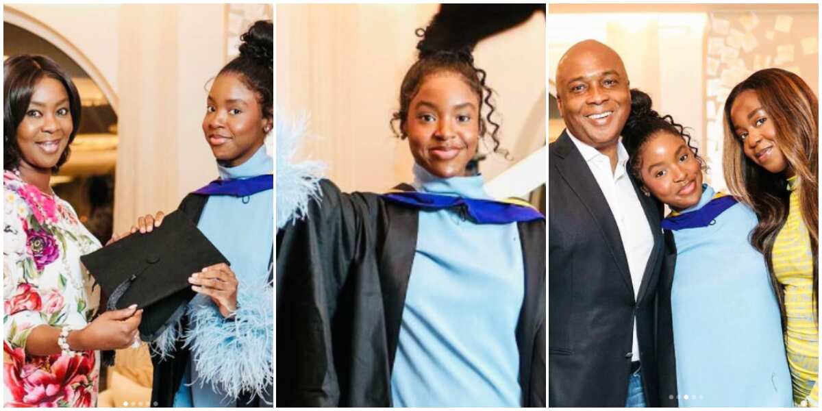 Ex-senate president Bukola Saraki, wife attend daughter's graduation in London, shares adorable family photos