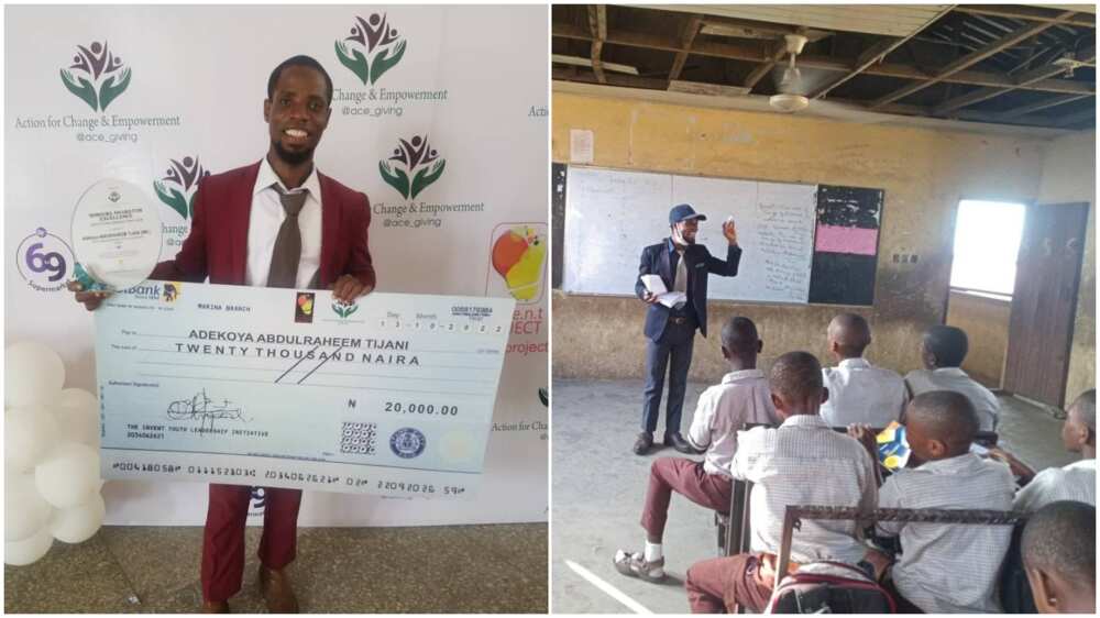 Best performing teacher in Lagos/young teacher got N20,000 reward.