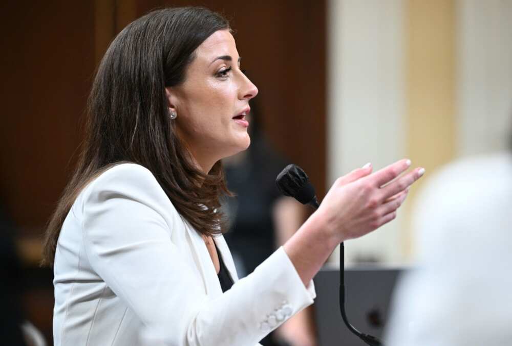 Cassidy Hutchinson, a former top White House aide with unique access to president Donald Trump and the inner workings of the West Wing, testifies on Capitol Hill on June 28, 2022 Cassidy Hutchinson, a former top White House aide with unique access to president Donald Trump and the inner workings of the West Wing, testifies on Capitol Hill on June 28, 2022