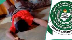 "JAMB 2024": Nigerian girl rolls on the floor after checking her UTME score, video goes viral