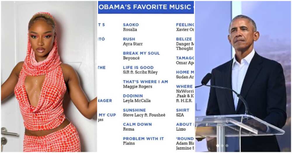 Photos of Ayra Starr and Barack Obama