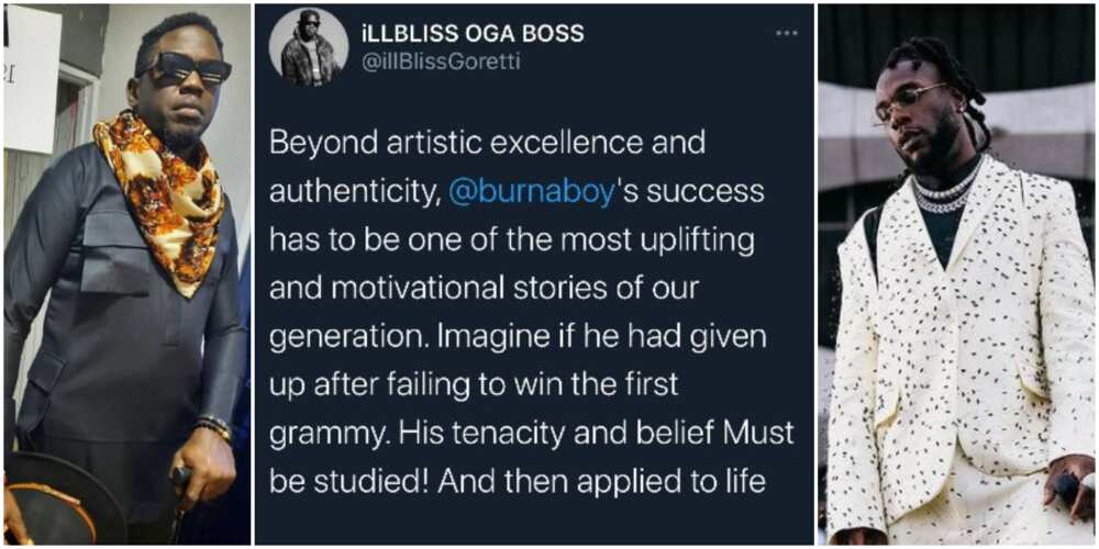 Grammy: Burna Boy’s Success is Uplifting and Motivational, it Should Be Studied, Rapper Ill Bliss Says Grammy: Burna Boy’s Success is Uplifting and Motivational, it Should Be Studied, Rapper Ill Bliss Says