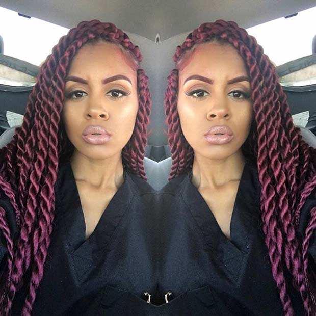 Burgundy rope twists