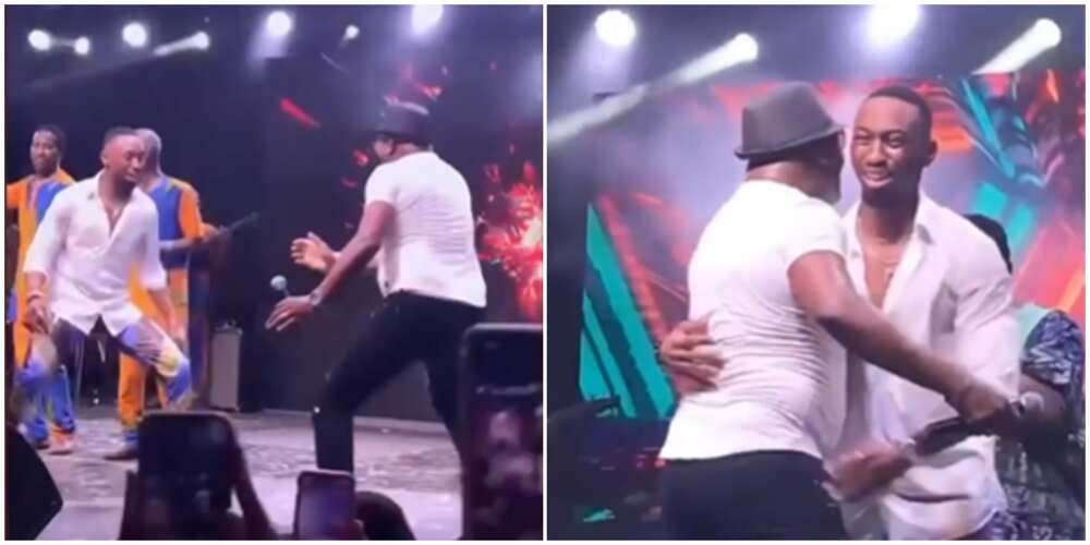 Shina Peters battles BBNaija's Saga on stage at event