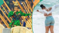 "Something hooge": Fans react to Yemi Alade's beach photos as glimpses of her body leaks, pics trend