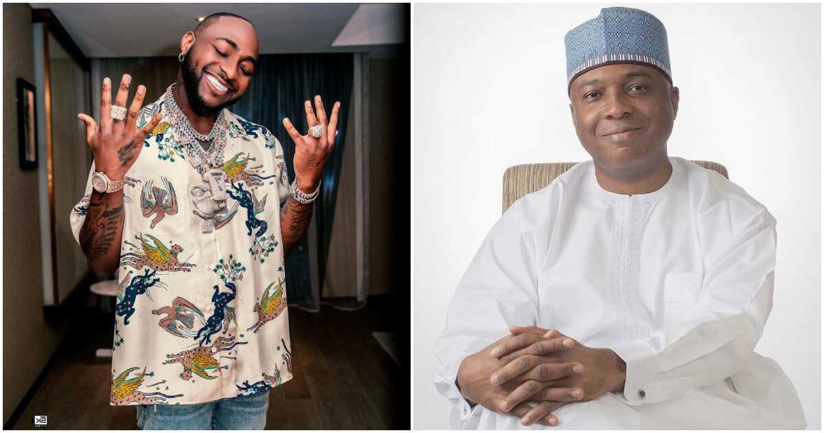 He no get respect: Mixed reactions trail video of Davido putting his hand around Bukola Saraki's neck