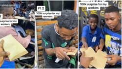 Touching video as Nigerian man surprises his workers with N100k, their reactions are priceless