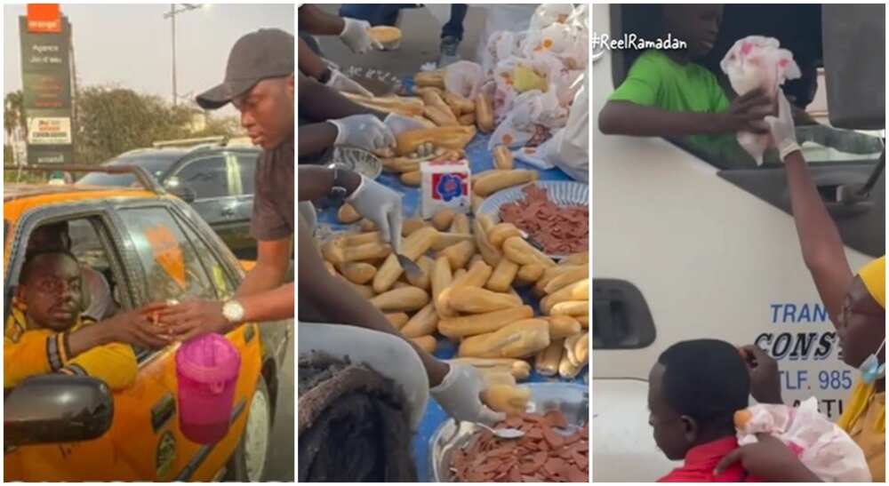 Christian youths give food to Muslims as they break their Ramadan fast.