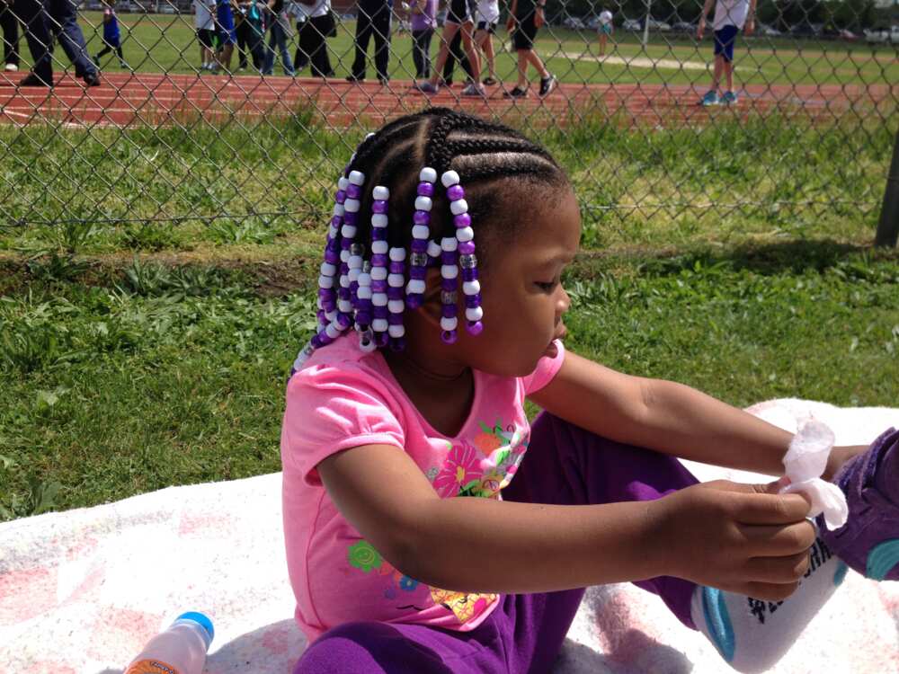 Toddler braids with beads