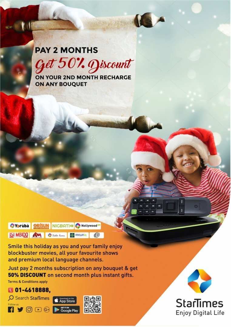 Enjoy 50% off your StarTimes subscription till January 31