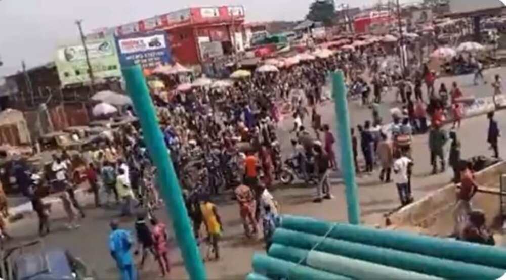 Protest in Ibadan, Oyo state, fuel scarcity, Naira scarcity Protest in Ibadan, Oyo state, fuel scarcity, Naira scarcity