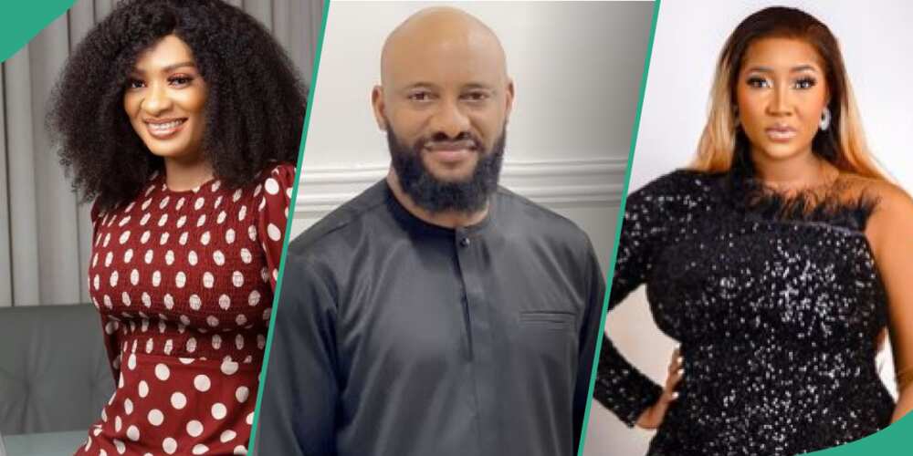 Actor Yul Edochie with first and second wife
