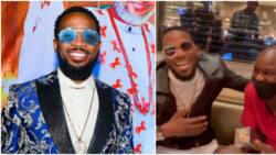 He supported us when there was nothing: D’Banj kneels to praise Ayo Animashaun, gifts him customised cologne