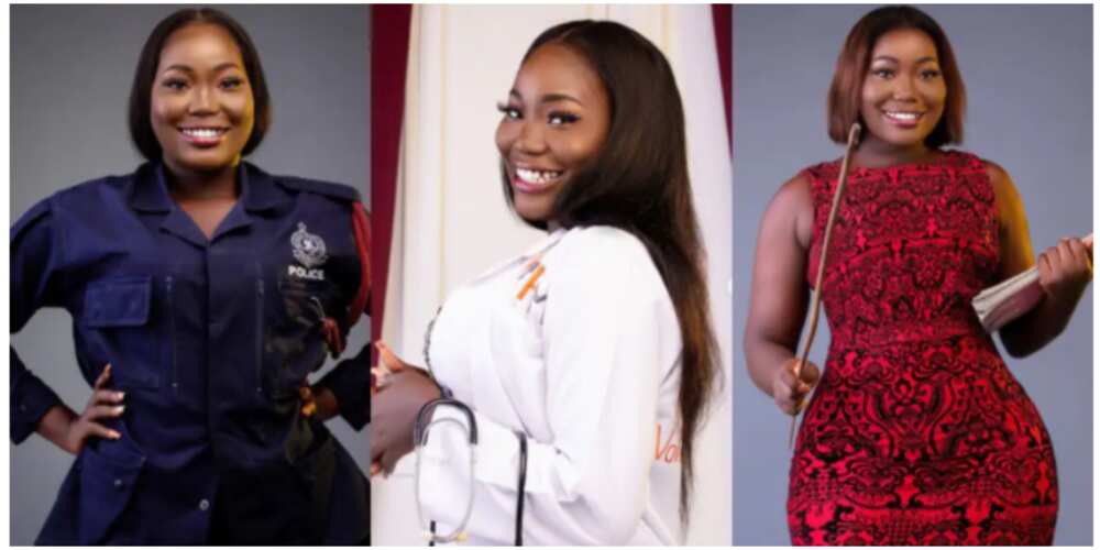 Stunning Ghanaian Model Poses in 8 Different Professions; Stirs Massive Reactions From Netizens