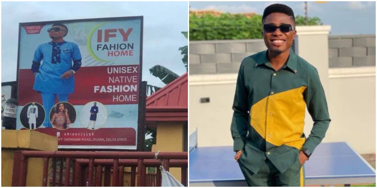 Comedian MC Edo Pikin shocked as he spots himself on billboard by fashion designer in Asaba