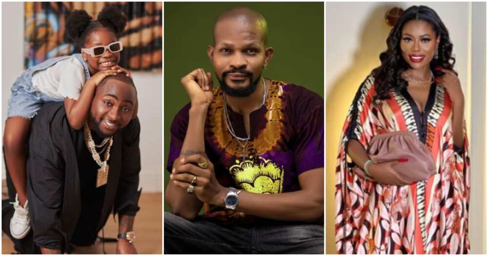 Singer Davido with his daughter, first baby mama and actor Uche Maduagwu Singer Davido with his daughter, first baby mama and actor Uche Maduagwu