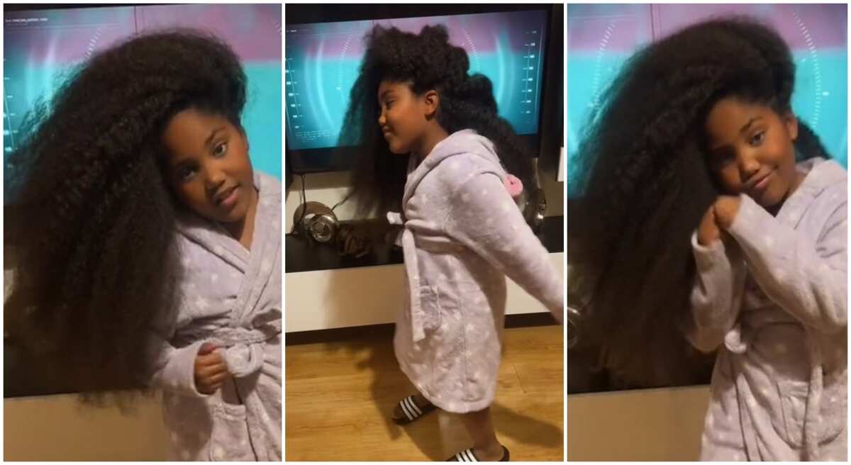 Video: This little girl has an amazing hair that has made her to go viral