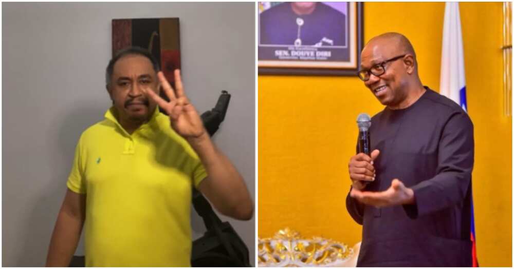 Photo of Daddy Freeze and Peter Obi