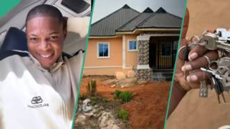 "Nothing is too small": Nigerian man builds fine bungalow, shows off classy exterior in viral video
