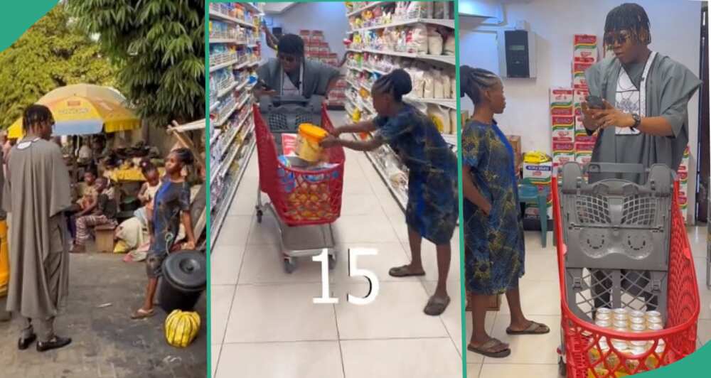 Mixed reactions as woman packs baby food items in 30-second shopping spree