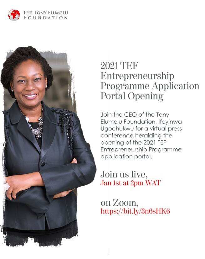 Tony Elumelu Foundation entrepreneurship programme application opens on January 1, 2021