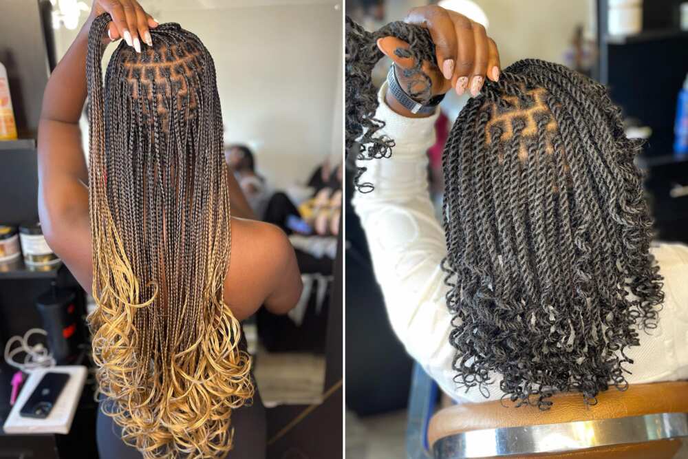 Small Knotless Braids w/ Curly Ends