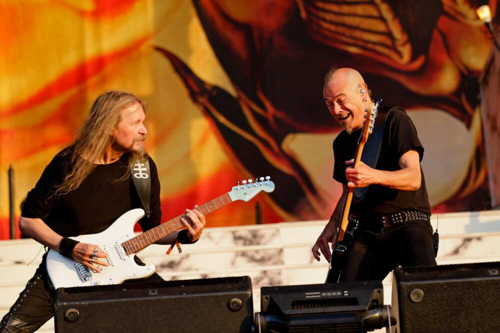 Guitarist Mike Wead (l) and bassist Joey Vera perform at WOA - Wacken Open Air. Photo: Frank Molter