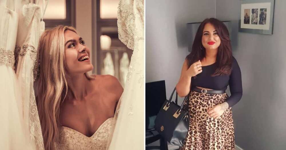 A Scottish bride-to-be is happy with her two cheap wedding dresses