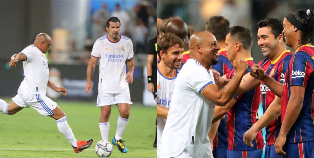 Ronaldinho stars as Real Madrid edge Barcelona in entertaining El Clasico legends exhibition game