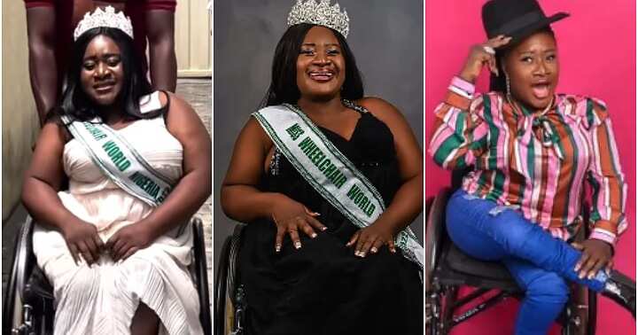 Disabled Nigerian lady, beauty queen, Miss Wheelchair
