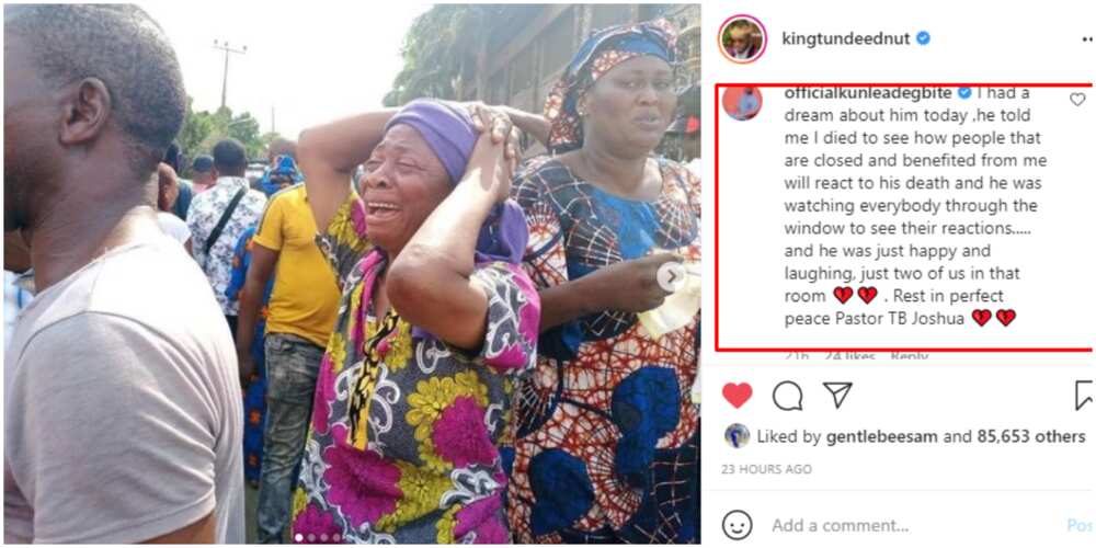 TB Joshua: I Died to See How People React to My Death, Actor Kunle Adegbite Shares Strange Dream He Had