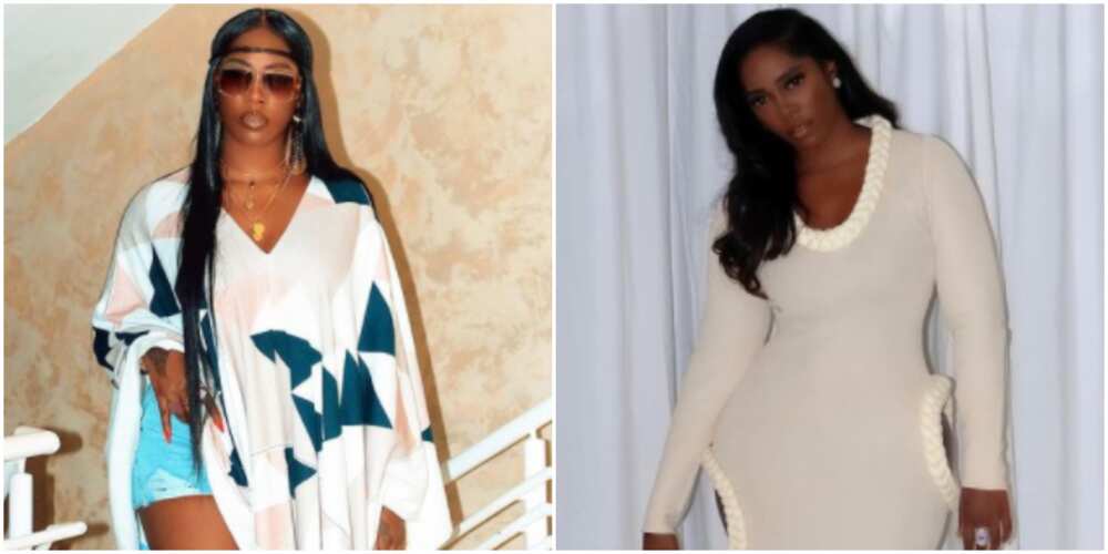 Tiwa Savage tries to decide on bosy size with fans