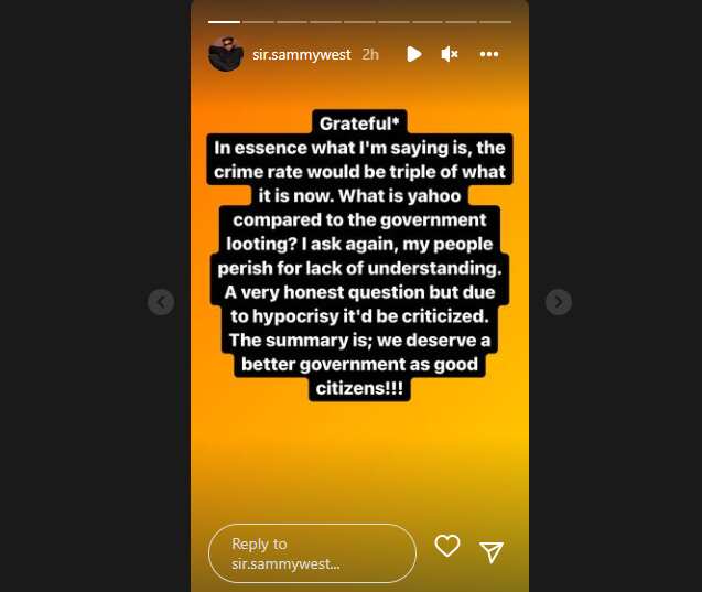 Regina Daniels' brother Sammy West on Yahoo.