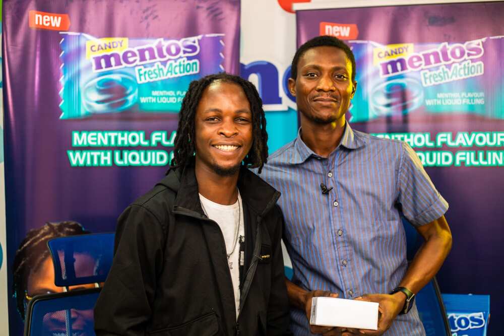 Laycon, BBN winner rewards winners with Phones for Mentos Fresh Action Candy