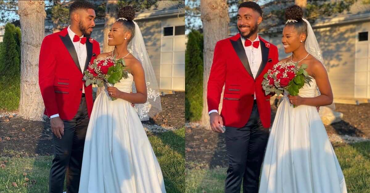 Great joy as man finally marries lady he met in 2016, their wedding photos wow people