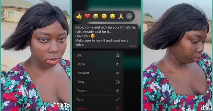 Lady shows off the wig her boyfriend gave her for Christmas