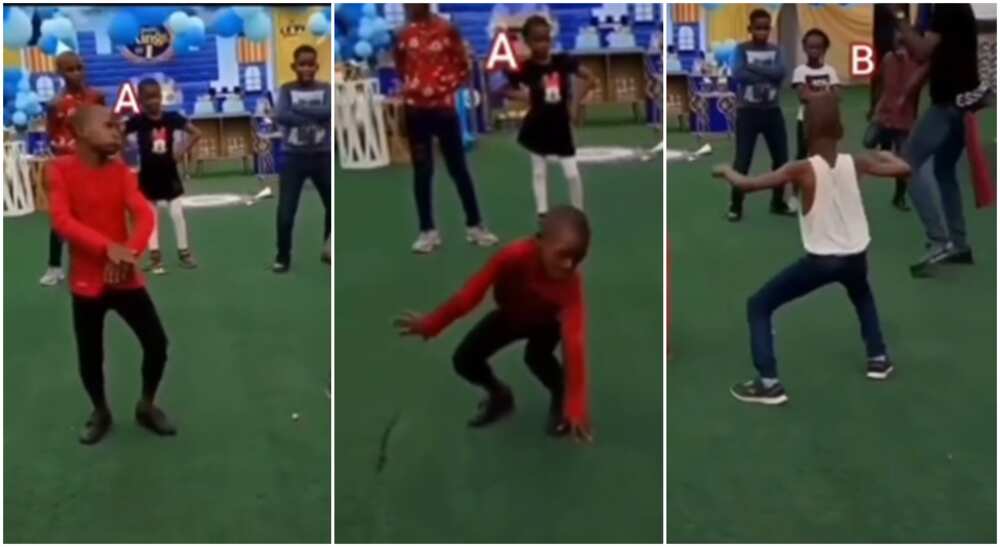 Two Nigerian kids compete on the dance floor, they dance to Ogene by Igbo rapper, Zoro featuring Flavour Nabania