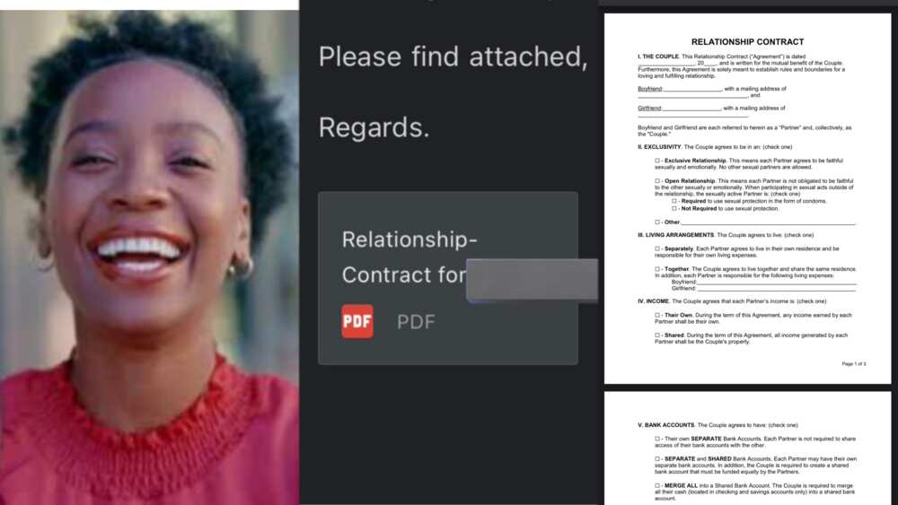 Boyfriend sends relationships contract to girlfriend via email