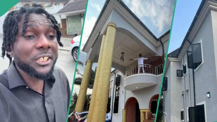 Nigerian man who washed plates, worked as social worker in UK succeeds, builds mansion for parents