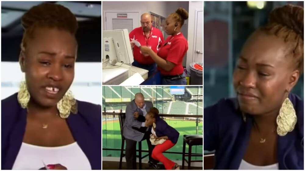 The woman was really surprised. The woman was really surprised.