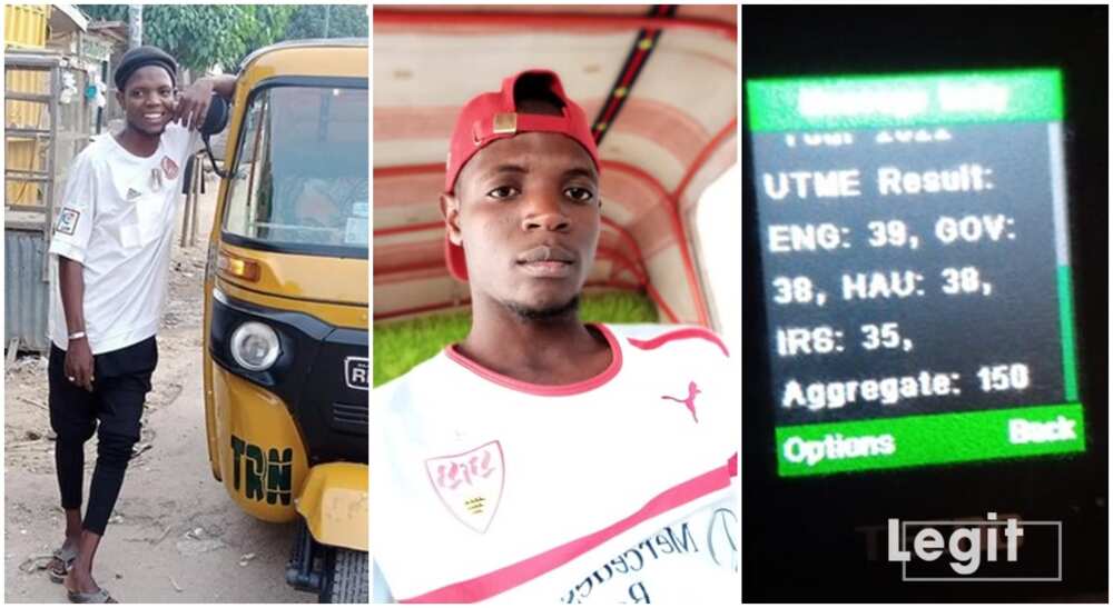 Abdul Hakeem, a Kano-based Keke Napep rider writes JAMB, and shares scores.