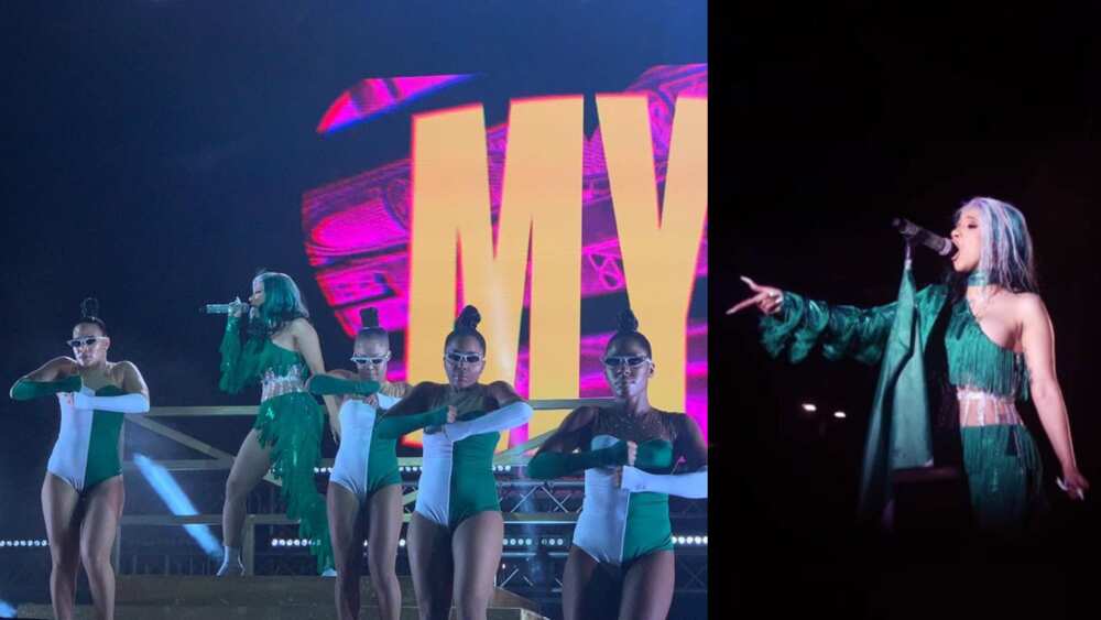 Cardi B rocks Nigeria's Green and White colors during her performance