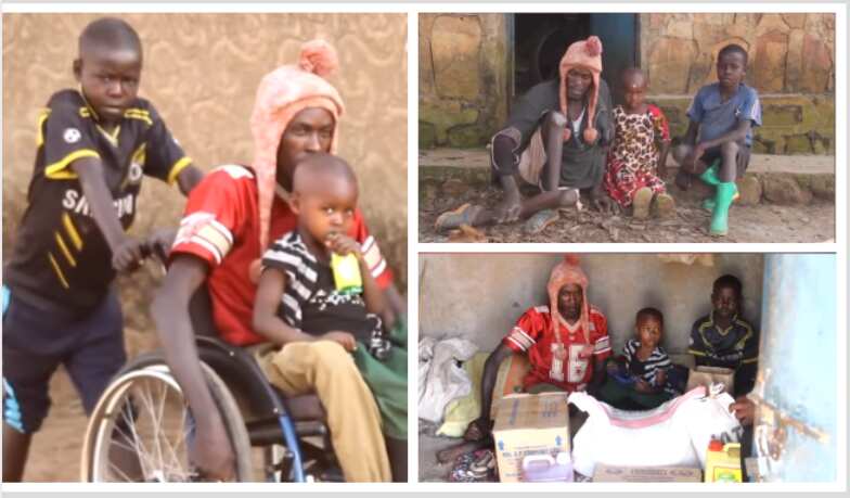 Afrimaxtv donates food items, cash, and wheelchair to a physically challenged man called Ismael